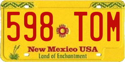 NM license plate 598TOM