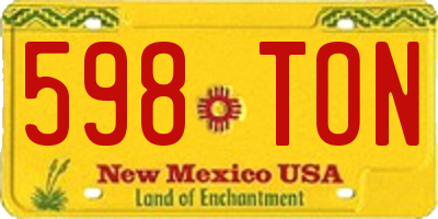 NM license plate 598TON