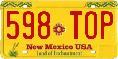 NM license plate 598TOP