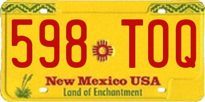 NM license plate 598TOQ