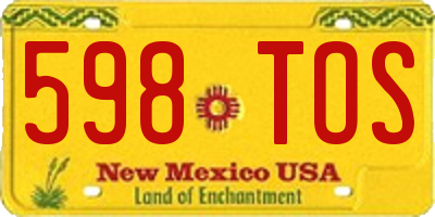 NM license plate 598TOS