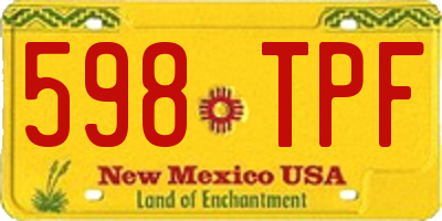 NM license plate 598TPF