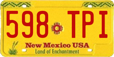 NM license plate 598TPI