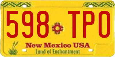 NM license plate 598TPO