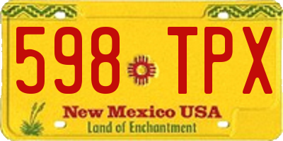 NM license plate 598TPX