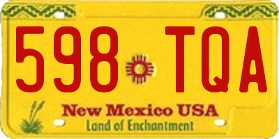 NM license plate 598TQA