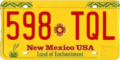NM license plate 598TQL
