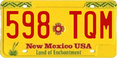 NM license plate 598TQM