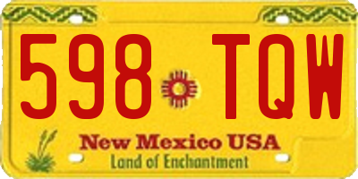 NM license plate 598TQW