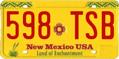 NM license plate 598TSB