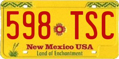 NM license plate 598TSC