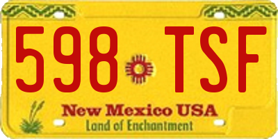NM license plate 598TSF