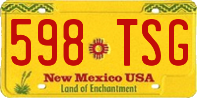 NM license plate 598TSG