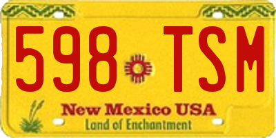 NM license plate 598TSM