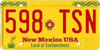 NM license plate 598TSN