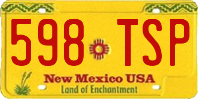 NM license plate 598TSP