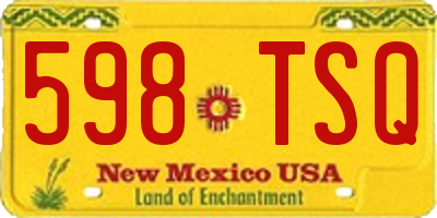 NM license plate 598TSQ