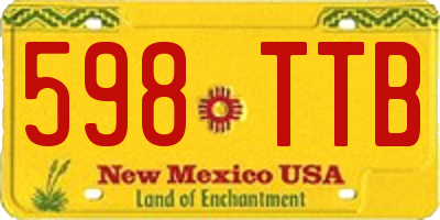 NM license plate 598TTB