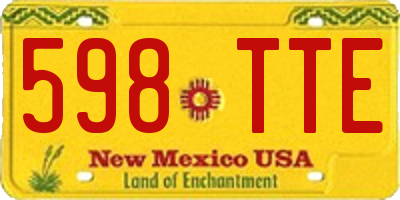 NM license plate 598TTE