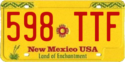 NM license plate 598TTF
