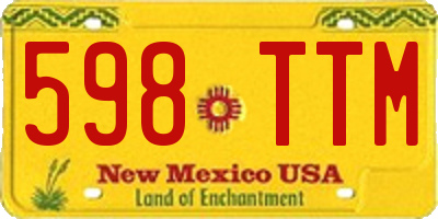 NM license plate 598TTM