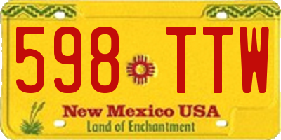 NM license plate 598TTW