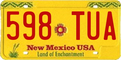 NM license plate 598TUA