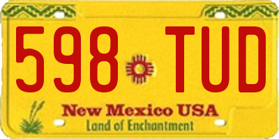 NM license plate 598TUD