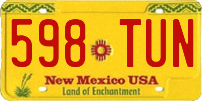 NM license plate 598TUN