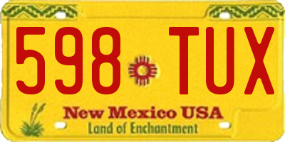 NM license plate 598TUX