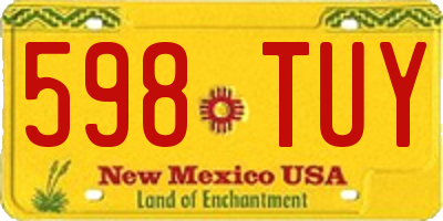 NM license plate 598TUY