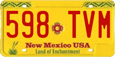 NM license plate 598TVM