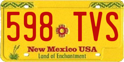 NM license plate 598TVS