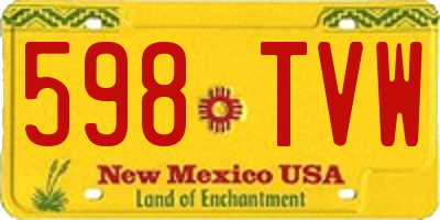 NM license plate 598TVW