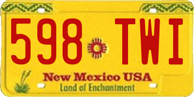 NM license plate 598TWI
