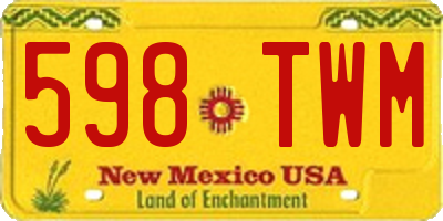 NM license plate 598TWM
