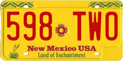 NM license plate 598TWO