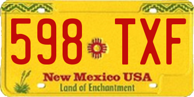NM license plate 598TXF