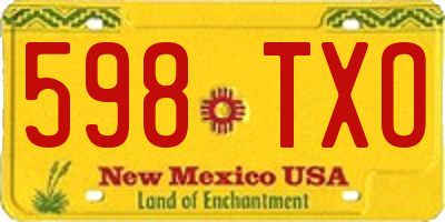 NM license plate 598TXO