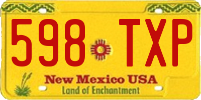 NM license plate 598TXP