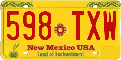 NM license plate 598TXW