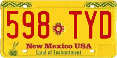 NM license plate 598TYD