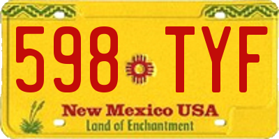 NM license plate 598TYF