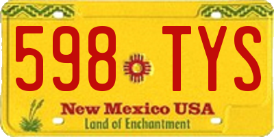 NM license plate 598TYS