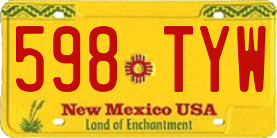 NM license plate 598TYW