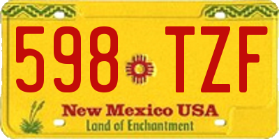 NM license plate 598TZF