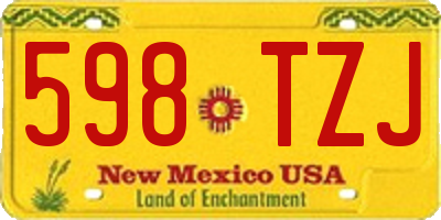 NM license plate 598TZJ