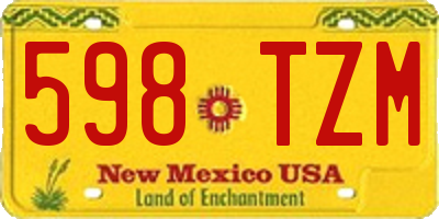 NM license plate 598TZM