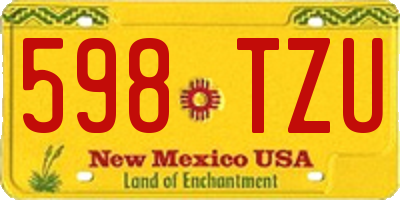 NM license plate 598TZU