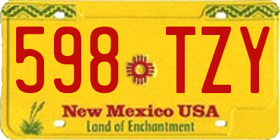 NM license plate 598TZY